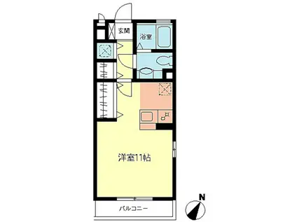 サンハイムA(ワンルーム/2階)の間取り写真