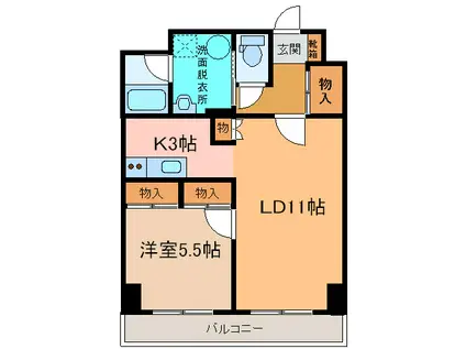 CENTER CTIY5(1LDK/7階)の間取り写真