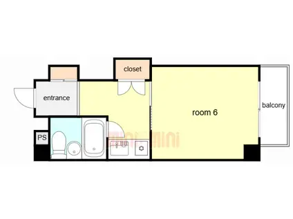 須磨浦ドミトリー(1K/6階)の間取り写真
