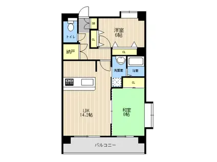 レークヒル画図III(2LDK/2階)の間取り写真