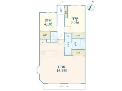 エスポワール麻生(2LDK/3階)の間取り写真