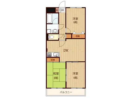 CIELO・GARDEN I(3DK/3階)の間取り写真