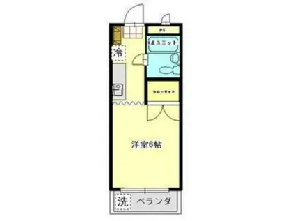 ストークマンション小礒2(1K/4階)の間取り写真