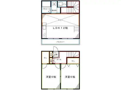 スヴェート武蔵野(2LDK/1階)の間取り写真