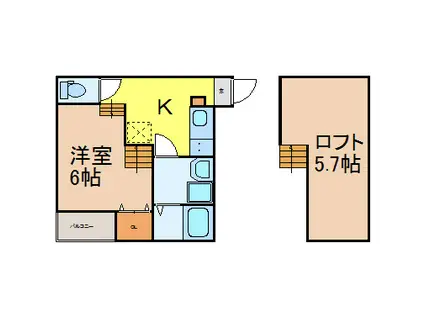 STAGE名駅西(1SK/1階)の間取り写真