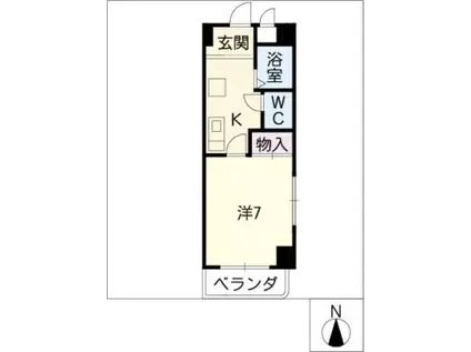 シャンフレ(1K/2階)の間取り写真