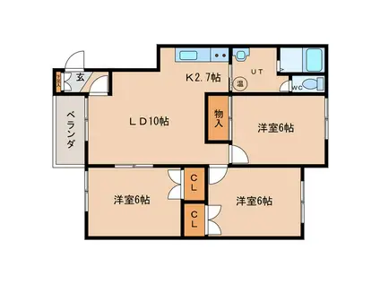 リバーサイド217(3LDK/2階)の間取り写真