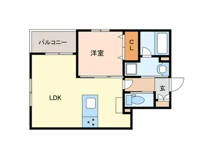 FELSEN DREI フェルセドライ(1LDK/2階)の間取り写真