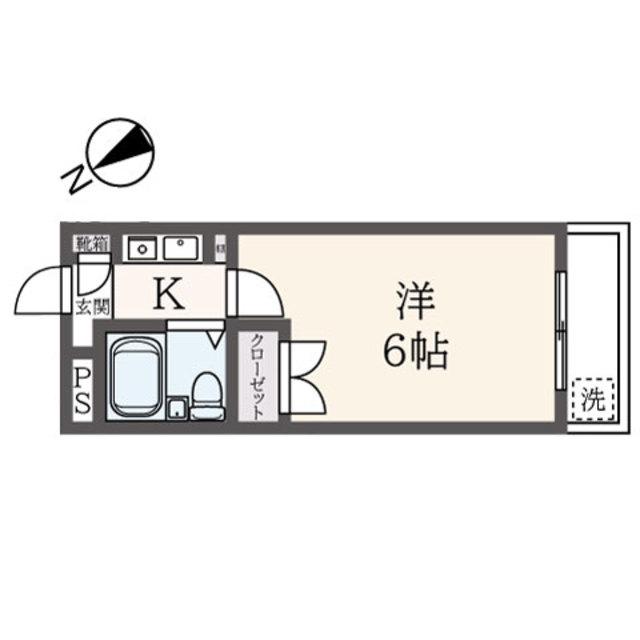 ニイノパレス川崎(1K/2階)の間取り写真