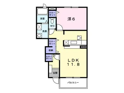 アウローラ(1LDK/1階)の間取り写真