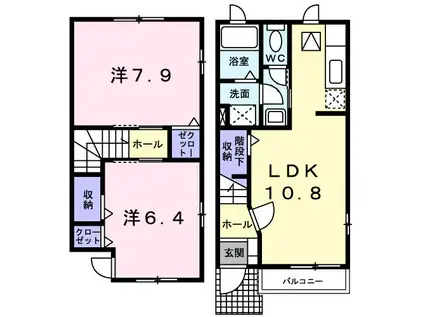 オプティIII(2LDK/1階)の間取り写真
