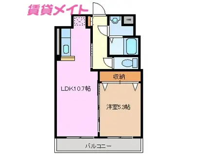 平田パークヒルズ グッドスリー(1LDK/1階)の間取り写真