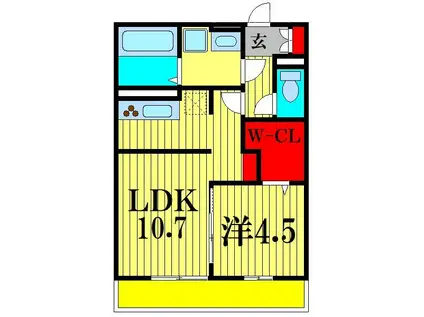 セレニテ(1LDK/2階)の間取り写真