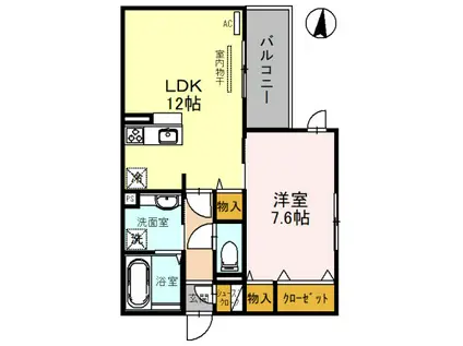 テラス・ド・グリュII(1LDK/1階)の間取り写真