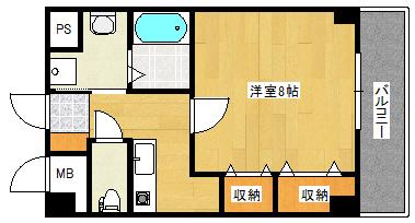 第22友建ビル(1K/3階)の間取り写真