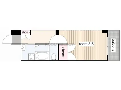 STUDIO KANAREBASHI(1K/6階)の間取り写真