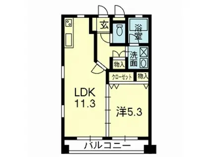オーファス水前寺(1LDK/7階)の間取り写真