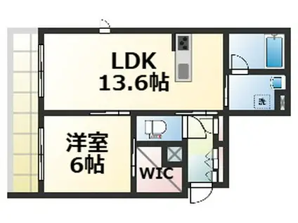 ラピス―ル(1LDK/2階)の間取り写真