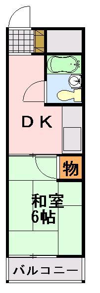 マンション翠嵐(1DK/5階)の間取り写真