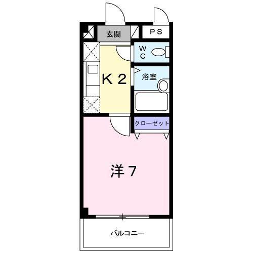 サニーフラッツHR(1K/2階)の間取り写真
