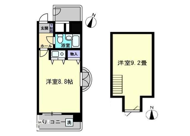AMS4観光町(1K/9階)の間取り写真