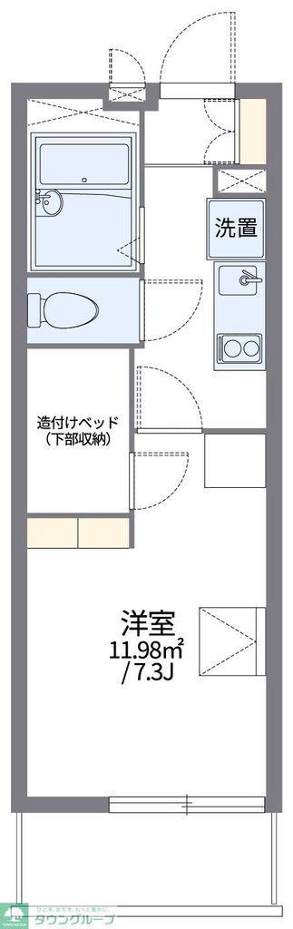 レオパレス勝利(1K/1階)の間取り写真