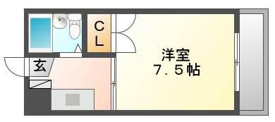 第88東白島ビル(1K/2階)の間取り写真