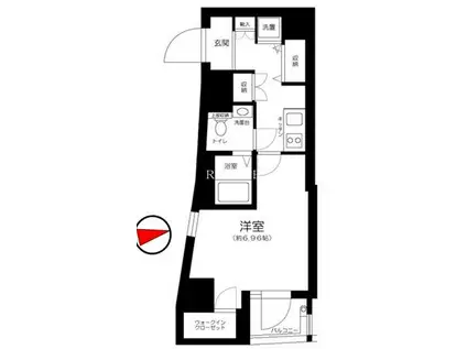 ル・リオン牛込柳町(1K/3階)の間取り写真