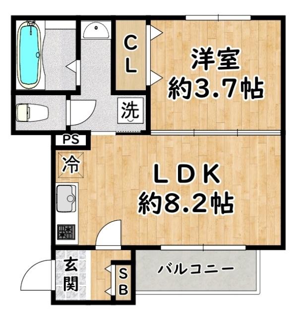 NS RESIDENCE 西淀川(1LDK/2階)の間取り写真