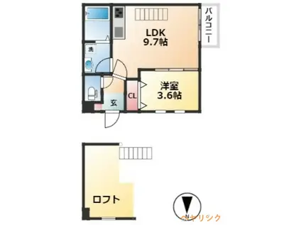 AMPIO庄内通伍番館(1LDK/1階)の間取り写真