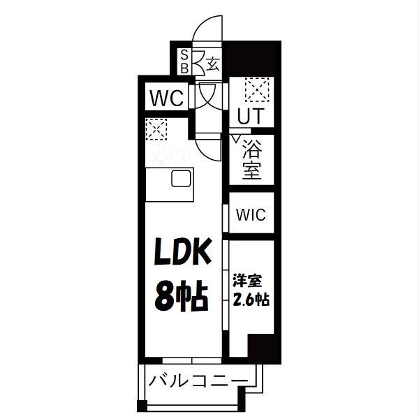 メイクスアート浄心(1LDK/2階)の間取り写真