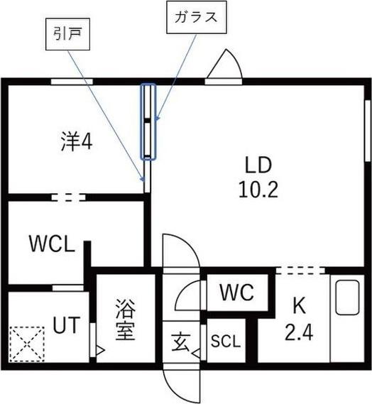 BLANC IRIS HIRAGISHI(1LDK/1階)の間取り写真