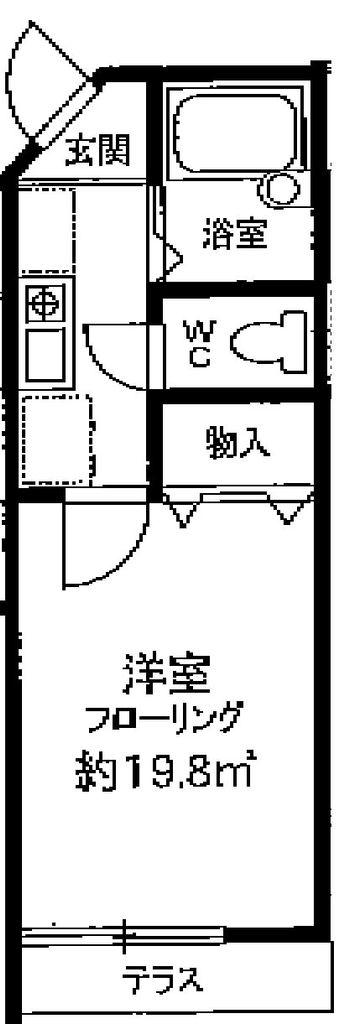 イーストハウス(1K/1階)の間取り写真
