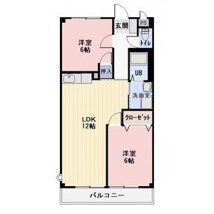 ハヤック21(2LDK/1階)の間取り写真