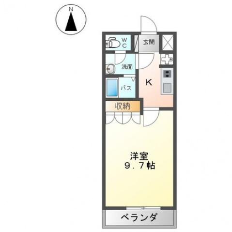 COTTON CLASSIC(1K/1階)の間取り写真
