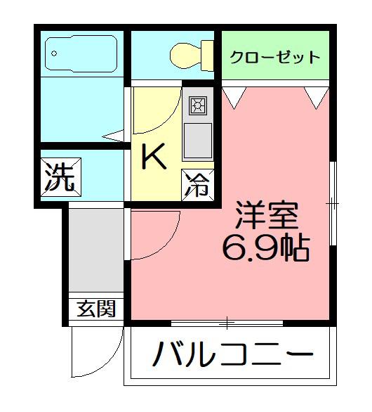 パンテオンA棟(1K/3階)の間取り写真
