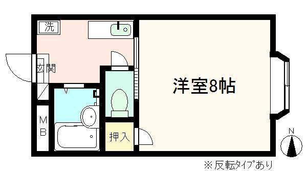 カームマンション(1K/1階)の間取り写真