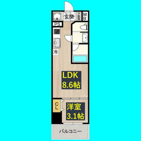 セノアタワー泉(1LDK/14階)の間取り写真