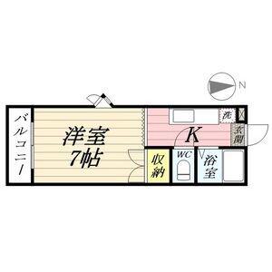 第3磯部コーポA棟(1K/2階)の間取り写真