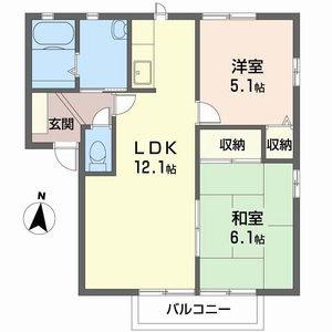 構壱番館(2LDK/2階)の間取り写真