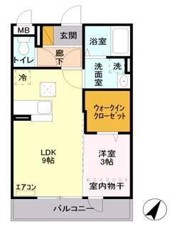 プルミエ(1LDK/1階)の間取り写真