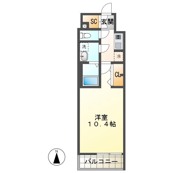 S-RESIDENCE岐阜駅(1K/10階)の間取り写真