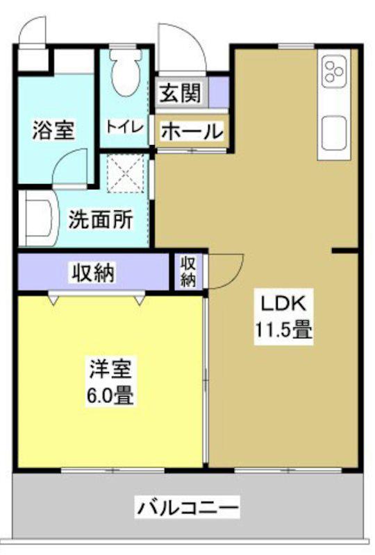 シャトレ八番館(1LDK/1階)の間取り写真