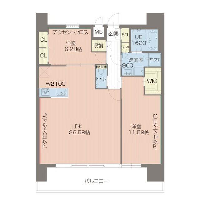 プレジオ北浜(2LDK/8階)の間取り写真