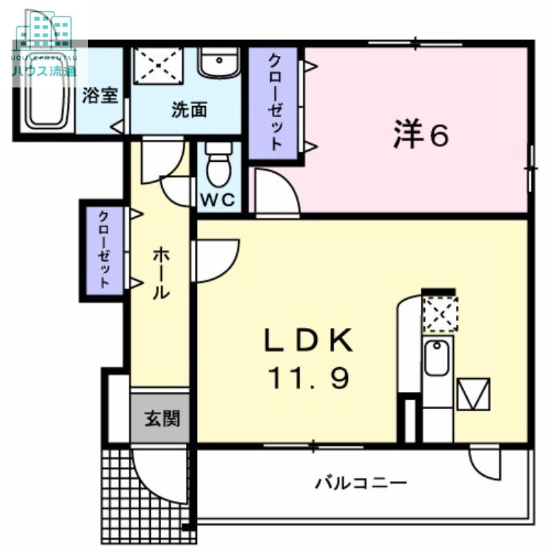 ウインド バレーA(1LDK/1階)の間取り写真