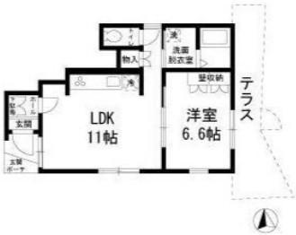 GRAN WOOD(1LDK/1階)の間取り写真