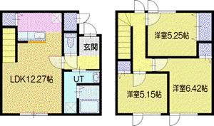 ア ボンドB棟(3LDK/1階)の間取り写真