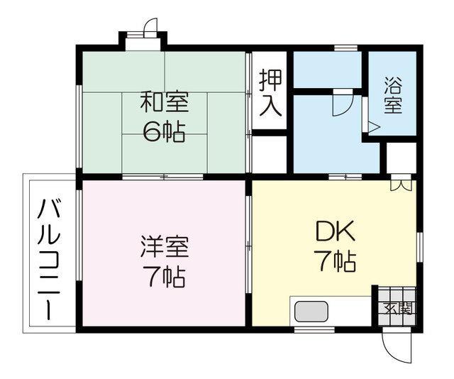 セルラータ(2DK/2階)の間取り写真