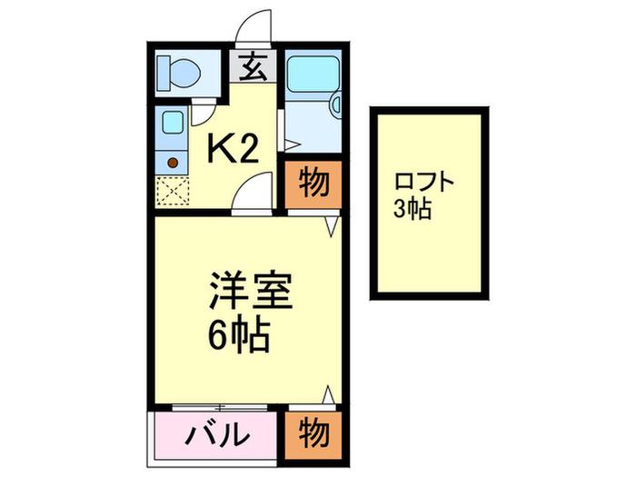 MHハウスI(1K/1階)の間取り写真