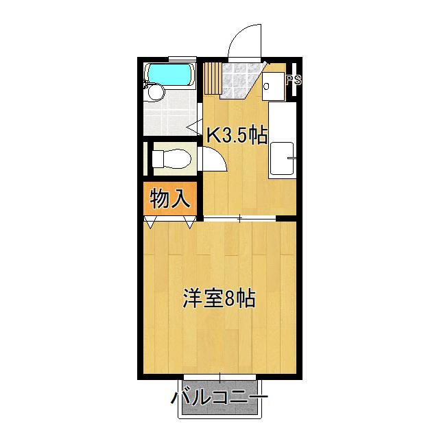 ハイツセピア(1K/2階)の間取り写真